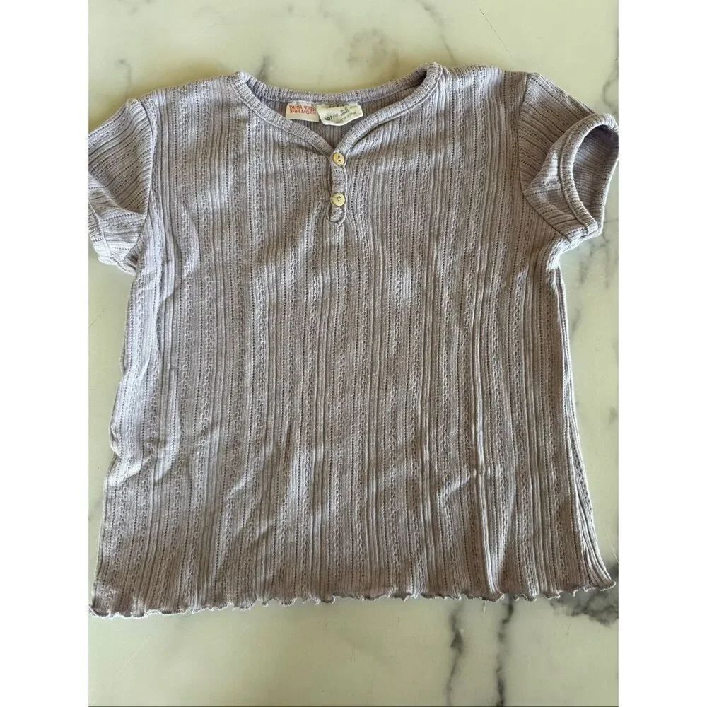 Zara 3-4 year toddler girls purple pastel lavender knit blouse cottage